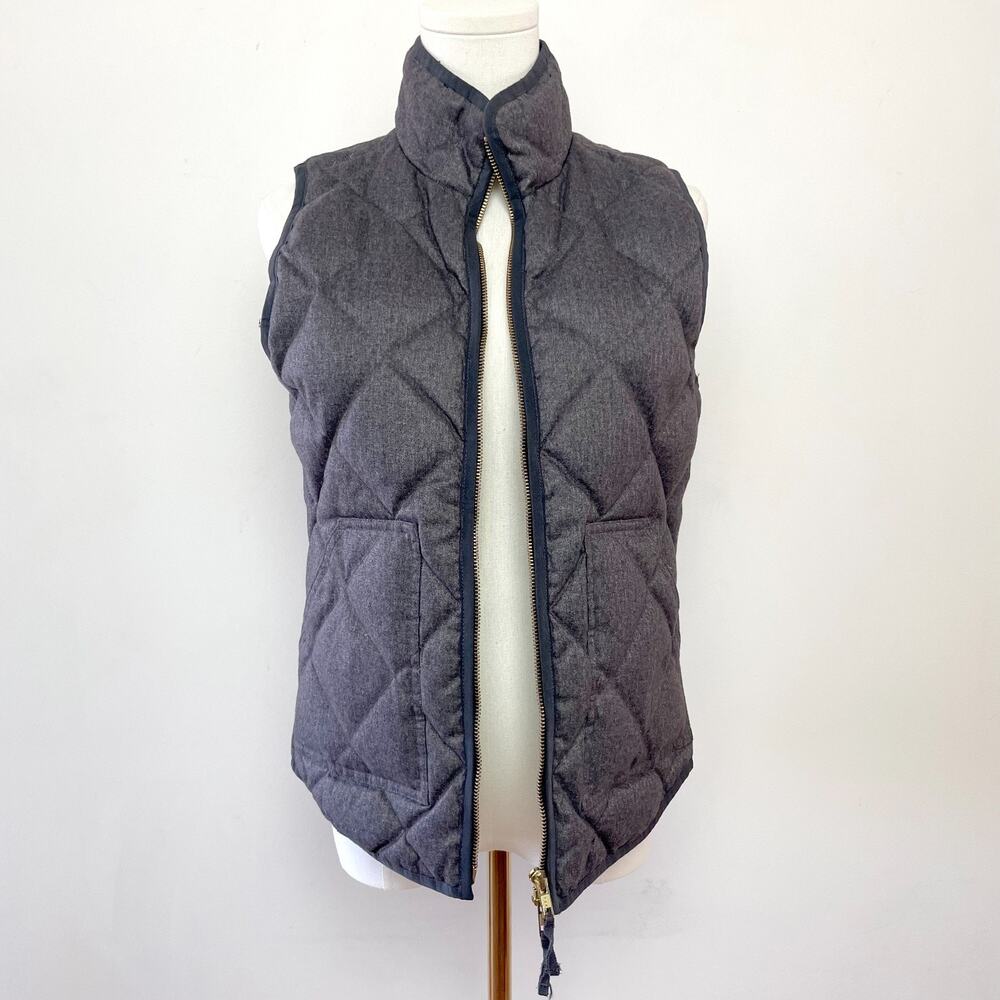 J Crew Old Money Quiet Luxury Heritage Minimalist Gray Quilted Puffer Vest XS